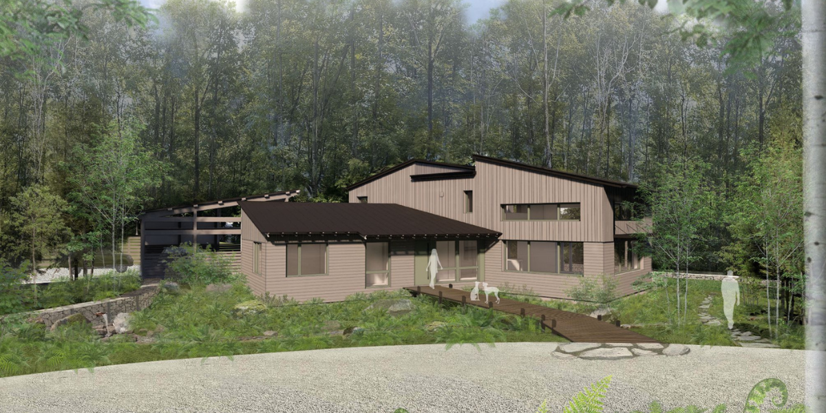 An architect's rendering of the completed project